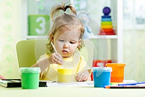 Kid painting at home