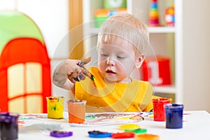 Kid painting at home