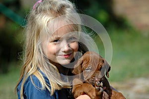 Kid with pet