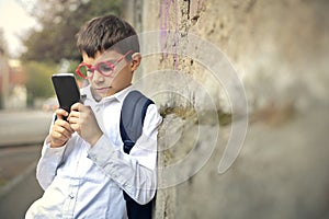 Kid with phone