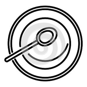 Kid plate icon outline vector. Dish table