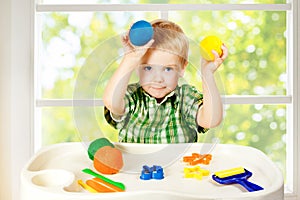 Kid Play Modeling Plasticine, Child and Colorful Clay Dough, Toys