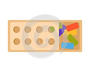 Kid play wooden toys