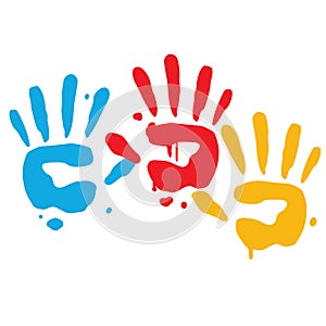 Kid Playful Hand Prints Vector