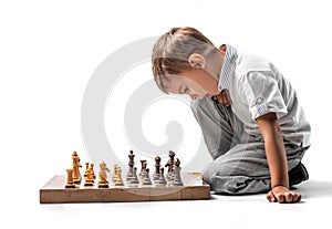 Kid playing chess