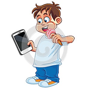 Kid Playing Tablet Phone