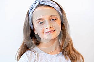 kid portrait happy childhood smiling girl face
