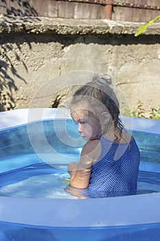 Kid portrait in pool