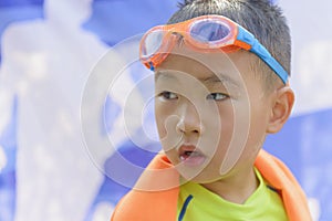 Kid portrait after swim