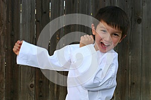 Kid practicing Karate