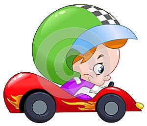 Kid race car driver