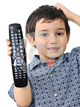 Kid with remote control