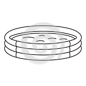 Kid round pool icon, outline style