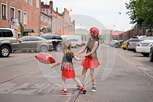 Kid run across road in front of car in the wrong place, violating traffic rules