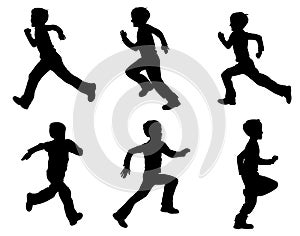 Kid running silhouettes