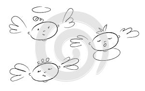 Kid's angels funny faces