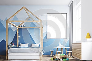 Kid s bedroom interior, poster