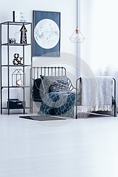 Kid`s bedroom with moon poster