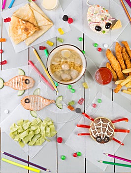 Kid`s food menu set