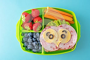 Kid`s healthy breakfasts with funny faces