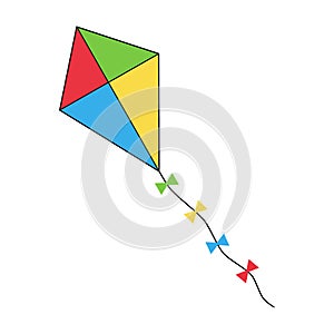 Kid`s kite toy vector illustration