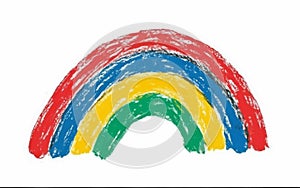 Kid's rainbow crayon drawing.