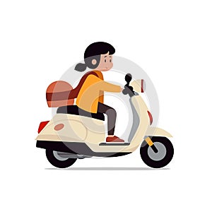 kid scooter vector flat minimalistic isolated illustration