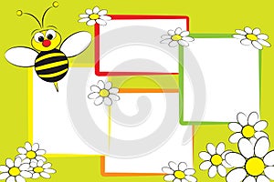 Kid scrapbook - Bee and daisies