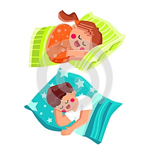 kid sleeping peaceful vector