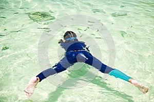 kid snorkel to see fish, Krabi