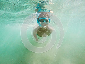 Kid snorkeling