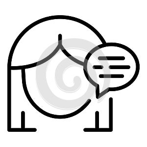 Kid speech therapy icon outline vector. Language therapist