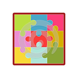 Kid toy children plaything puzzle picture vector icon