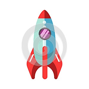 Kid toy children plaything rocket spaceship vector icon