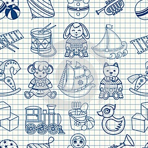 Kid toy seamless pattern.