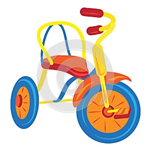 Kid tricycle icon, cartoon style