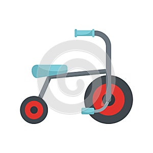 Kid tricycle icon, flat style