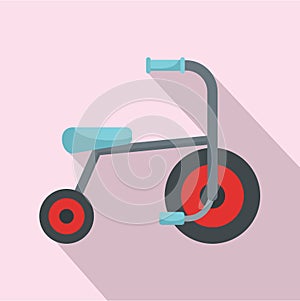 Kid tricycle icon, flat style