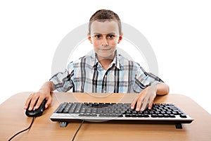 Kid using keyboard and mouse