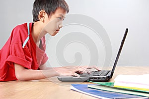 Kid using laptop