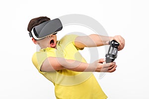 Kid in VR headset