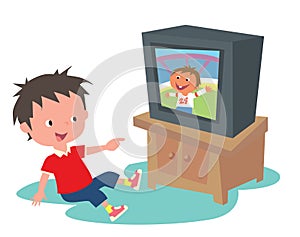 Kid watching TV