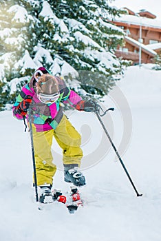 Kid at a winter resort