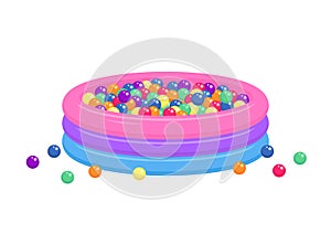 Kiddie inflatable pool full of plastic balls