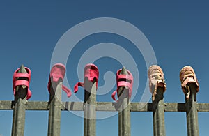 The kiddies shoes were washed and hung out to dry