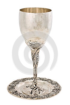 Kiddish cup with wine