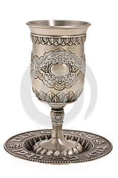 Kiddish cup with wine