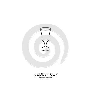 Kiddush cup icon. Kiddush is a blessing recited over wine or grape juice to sanctify the Shabbat and Jewish holidays photo