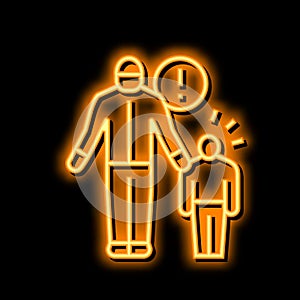 kidnapping crime neon glow icon illustration