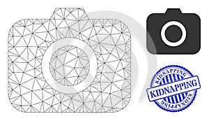 Kidnapping Distress Stamp and Web Network Photocamera Vector Icon